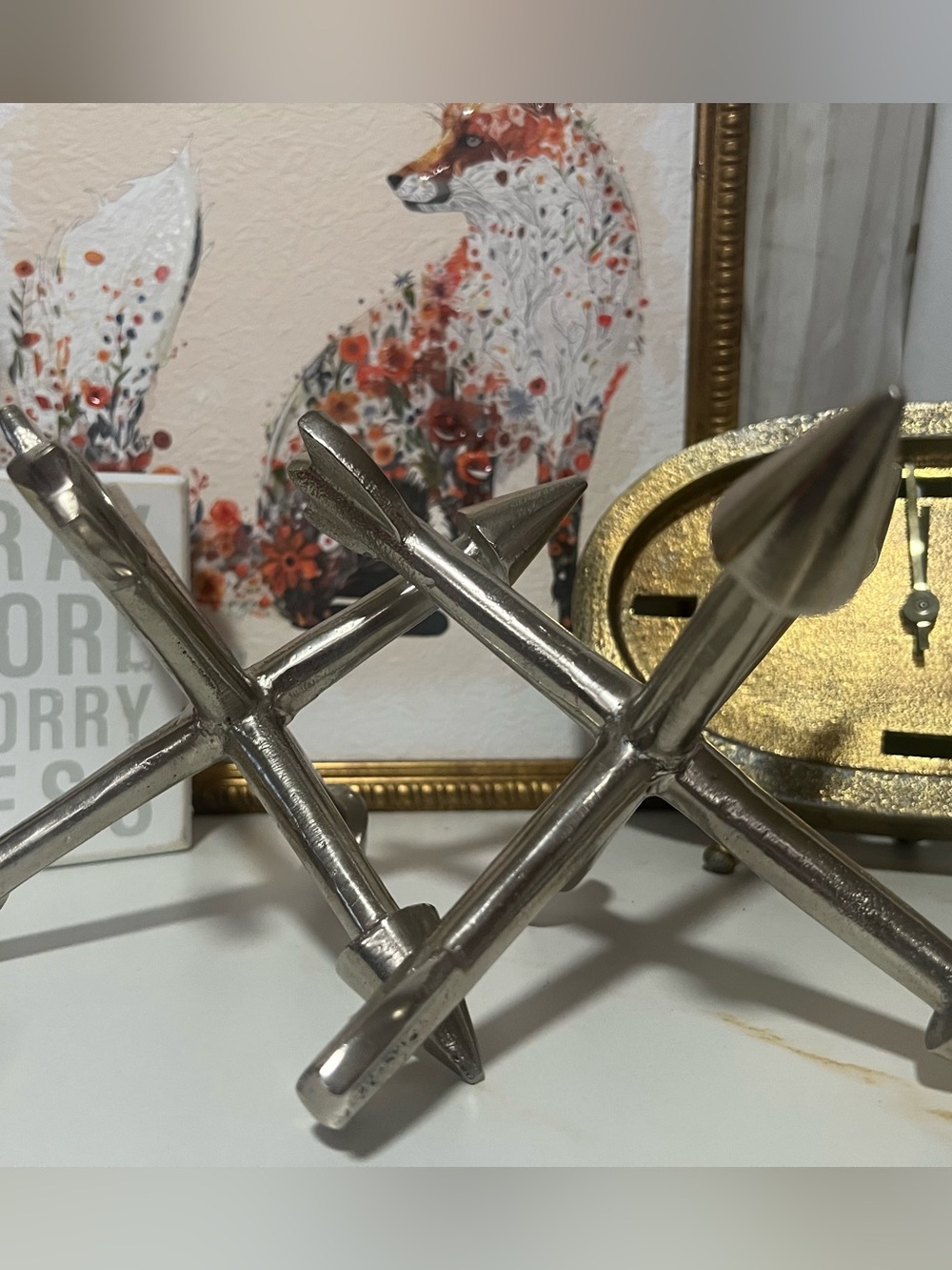 Silver Decorative Metal Jack Sculpture